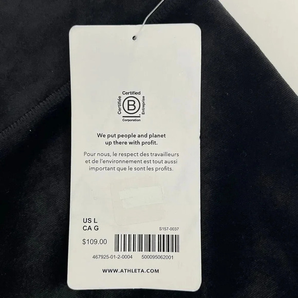 Athleta Elation Ultra High-Rise Velvet Tight/Legging Black Velour Casual Size L - Picture 10 of 13